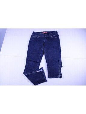 Guess Jeans Womens 24 Dark Wash Jeans Cropped Zipper Ankle Embroidered Heart